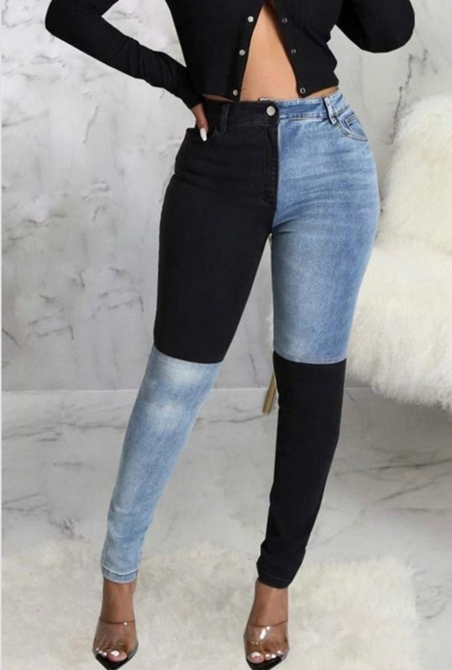 Block Me Then color-block skinny jean