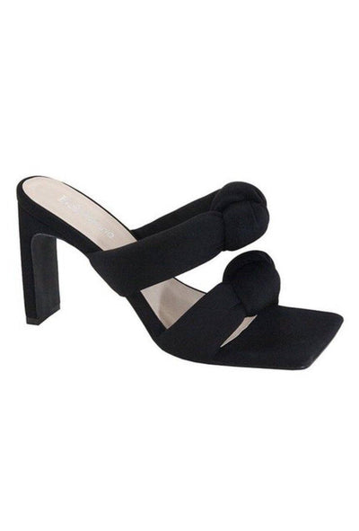 black square open toe heel