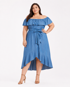 Wildflower Plus Size Denim Dress