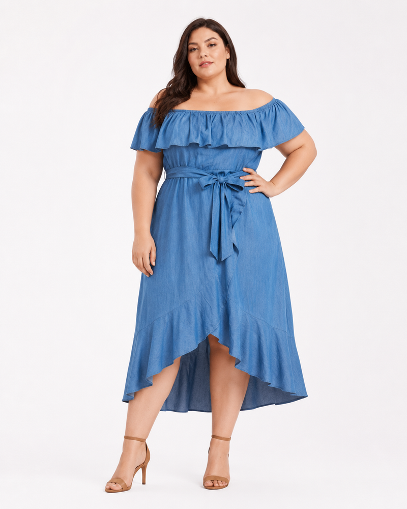 Wildflower Plus Size Denim Dress