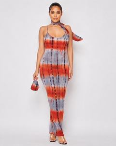 Tie Dye Maxi Dress Set