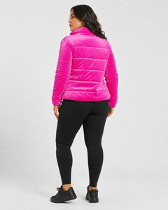 Pink Velvet Puffer Jacket