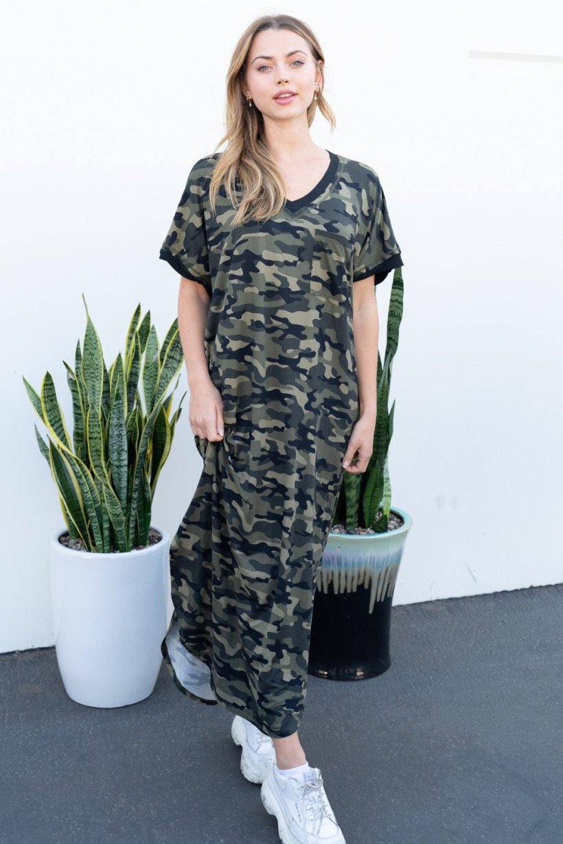 Camo Maxi Dress M